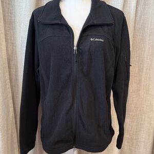 Columbia Black Full Zip Fleece Jacket Women’s 1X Outdoor Lightweight Zip Up